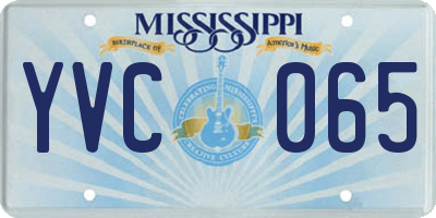 MS license plate YVC065