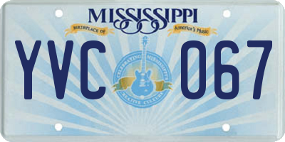 MS license plate YVC067