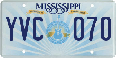 MS license plate YVC070