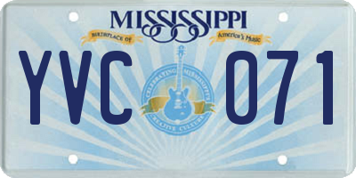 MS license plate YVC071