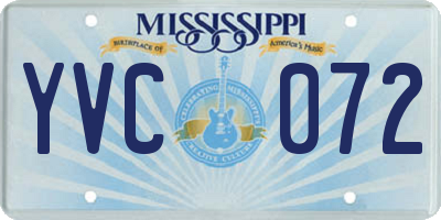 MS license plate YVC072