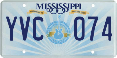 MS license plate YVC074