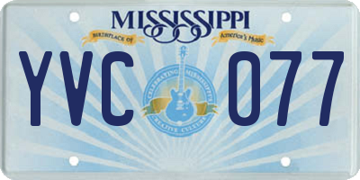 MS license plate YVC077