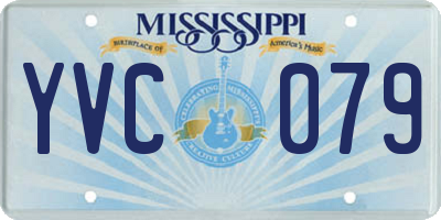MS license plate YVC079