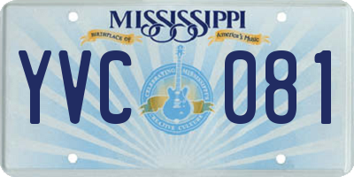 MS license plate YVC081