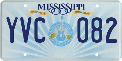 MS license plate YVC082