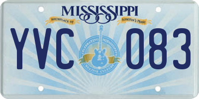 MS license plate YVC083