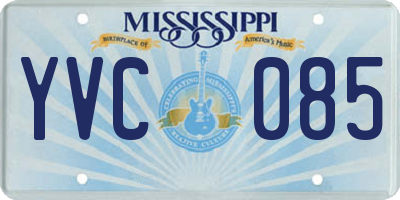 MS license plate YVC085