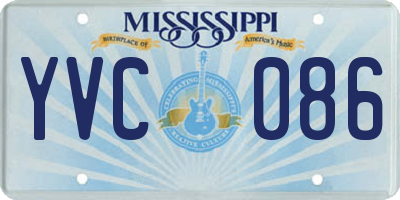 MS license plate YVC086