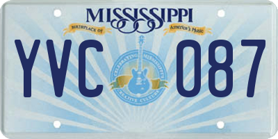 MS license plate YVC087