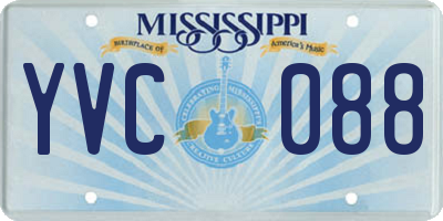 MS license plate YVC088