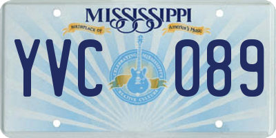 MS license plate YVC089