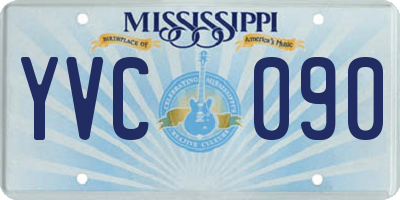 MS license plate YVC090