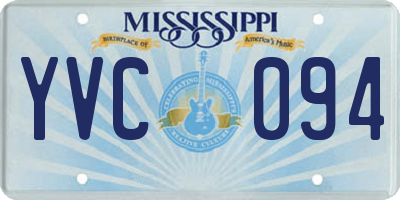 MS license plate YVC094