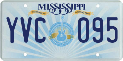MS license plate YVC095
