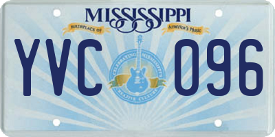 MS license plate YVC096