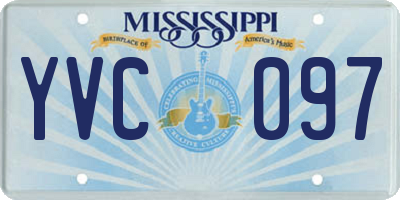 MS license plate YVC097