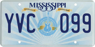 MS license plate YVC099