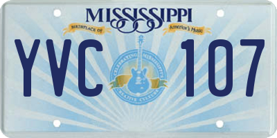 MS license plate YVC107