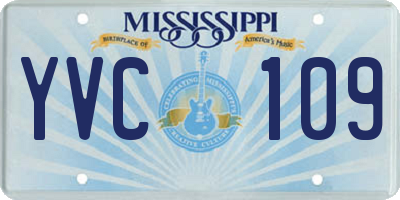 MS license plate YVC109