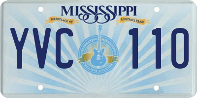 MS license plate YVC110