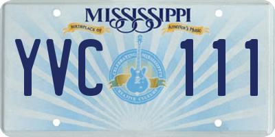 MS license plate YVC111