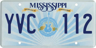MS license plate YVC112