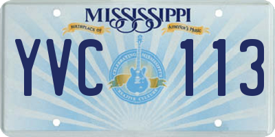MS license plate YVC113