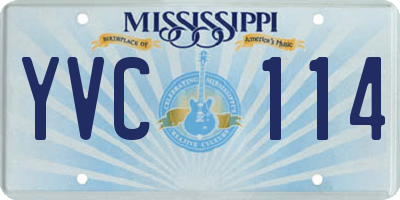 MS license plate YVC114