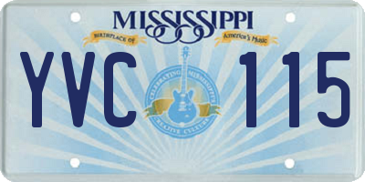MS license plate YVC115
