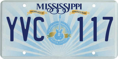 MS license plate YVC117