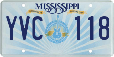 MS license plate YVC118