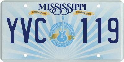 MS license plate YVC119