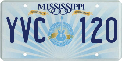MS license plate YVC120