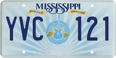 MS license plate YVC121
