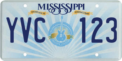 MS license plate YVC123