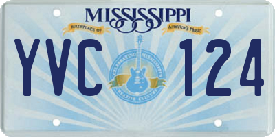MS license plate YVC124