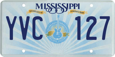 MS license plate YVC127