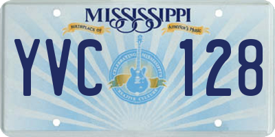 MS license plate YVC128