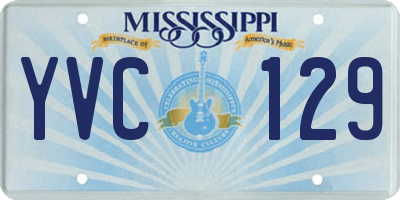 MS license plate YVC129
