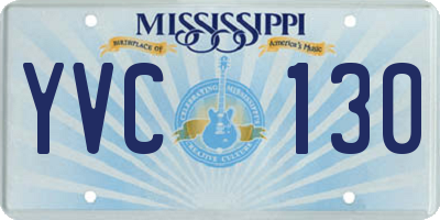 MS license plate YVC130