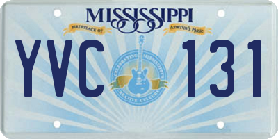 MS license plate YVC131