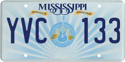 MS license plate YVC133