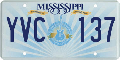 MS license plate YVC137