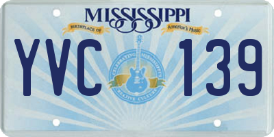 MS license plate YVC139