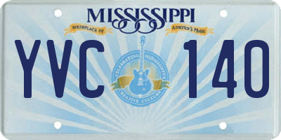 MS license plate YVC140