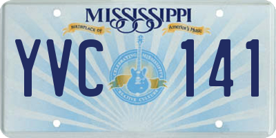 MS license plate YVC141