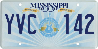 MS license plate YVC142