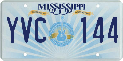 MS license plate YVC144