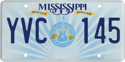 MS license plate YVC145